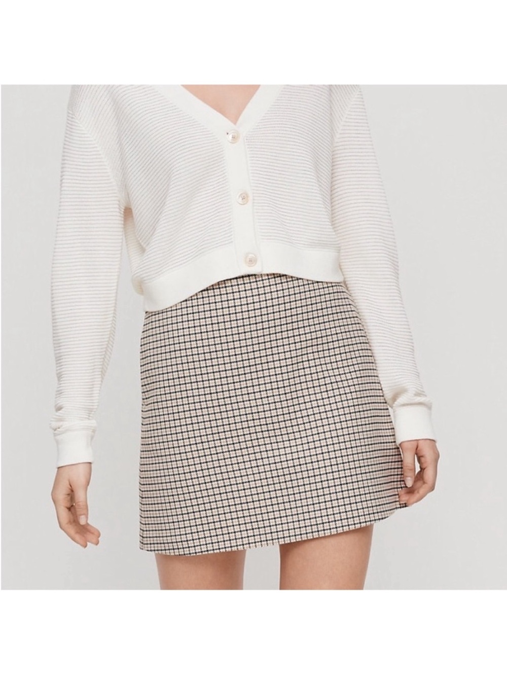 Aritzia Wilfred Checkered Mini Skirt